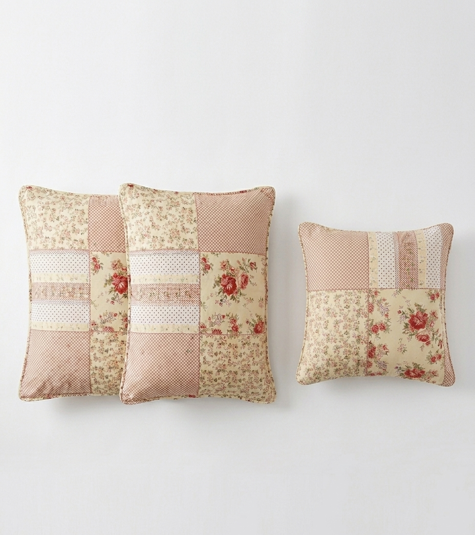 Victorian Rose Patchwork Quilted Set (3-Piece Set)