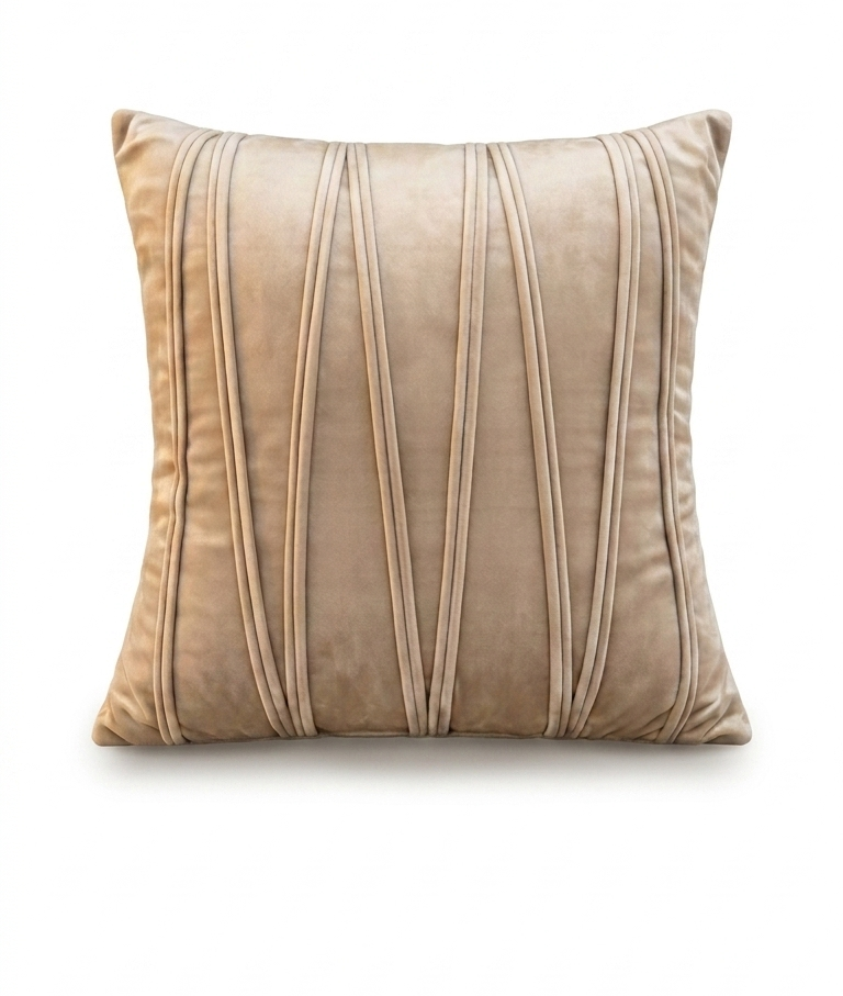 Geometric Pintuck Velvet Cushion Cover