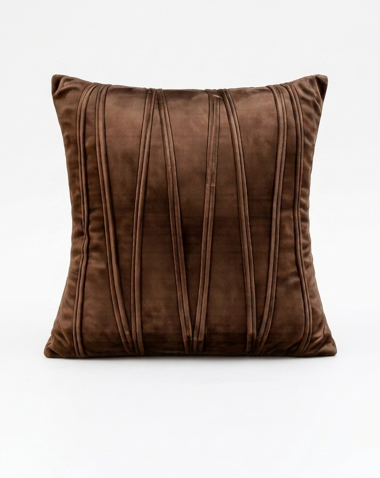 Geometric Pintuck Velvet Cushion Cover
