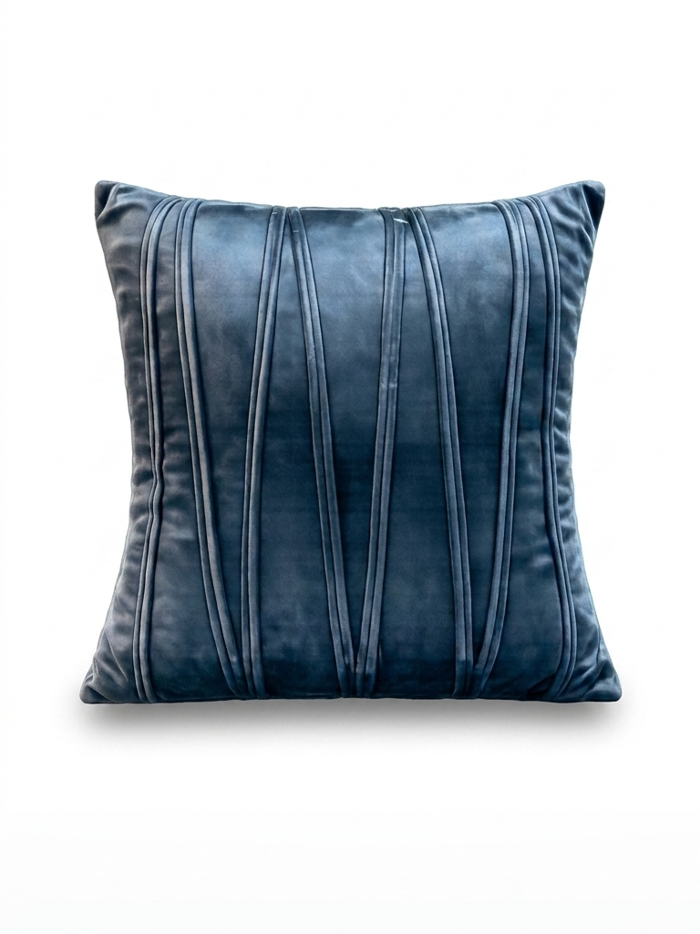 Geometric Pintuck Velvet Cushion Cover